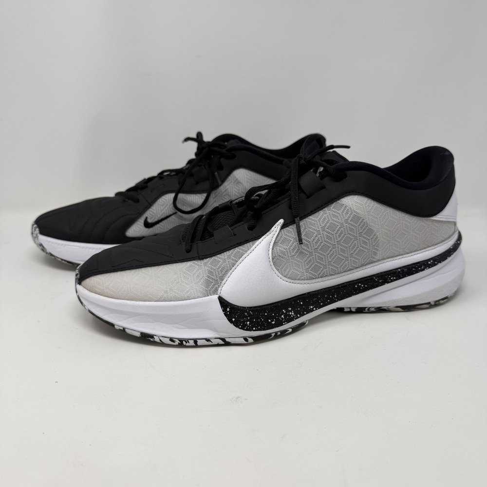 Nike Zoom Freak 5 Oreo White Black Low Top Sneakers DX4985-101 Mens Size 14